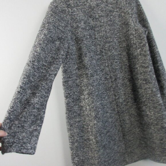 Club Monaco Zip Up Coat Jacket Women M Grey Italian Wool Alpaca Long Casual 1066 - Picture 6 of 14